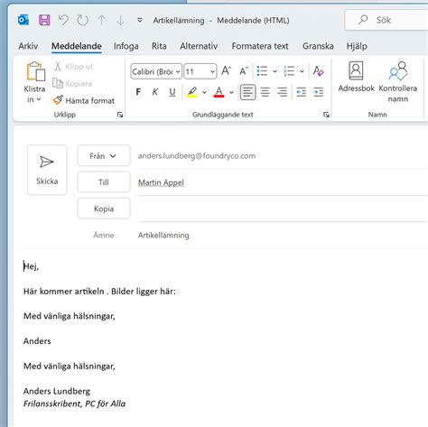 ämne på ett mail för återkoppling